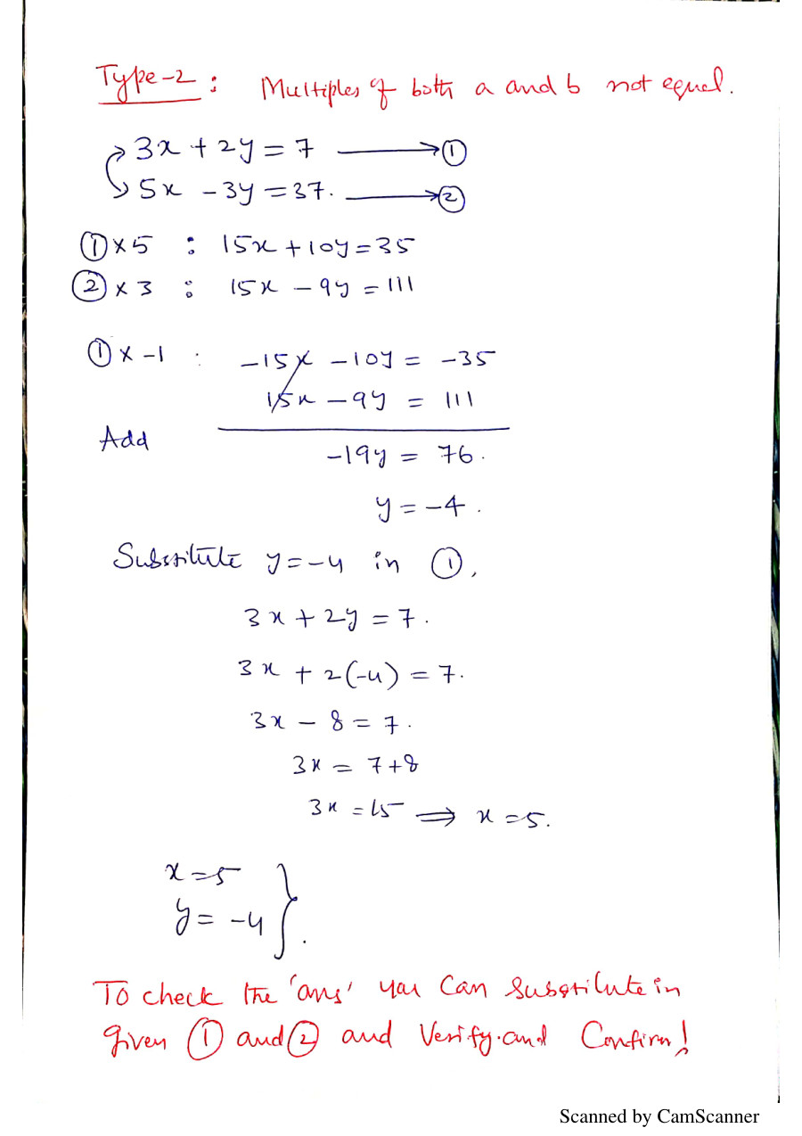 NOTES ON ELIMINATION METHOD - SIMULTANEOUS EQUATIONS - Notes ...