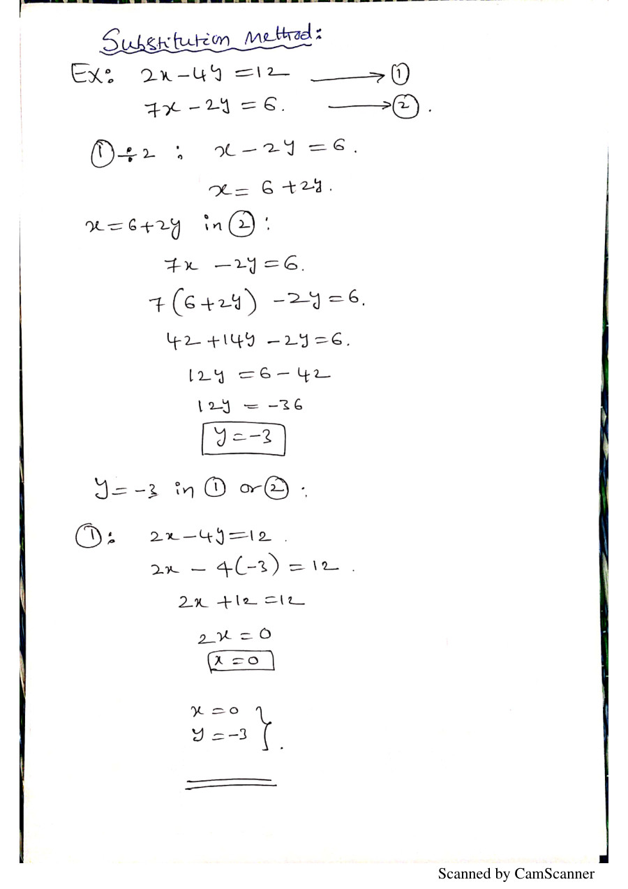 NOTES ON SUBSTITUTION METHOD FOR SIMULTANEOUS EQUATIONS - Notes ...