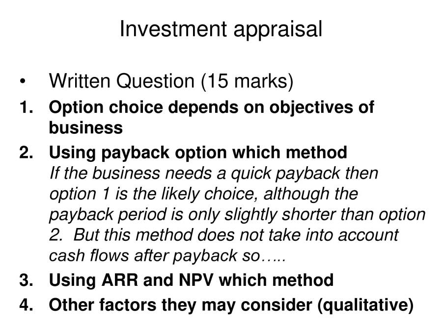 PPT On Capital Investment Appraisal - PowerPoint Slides ...